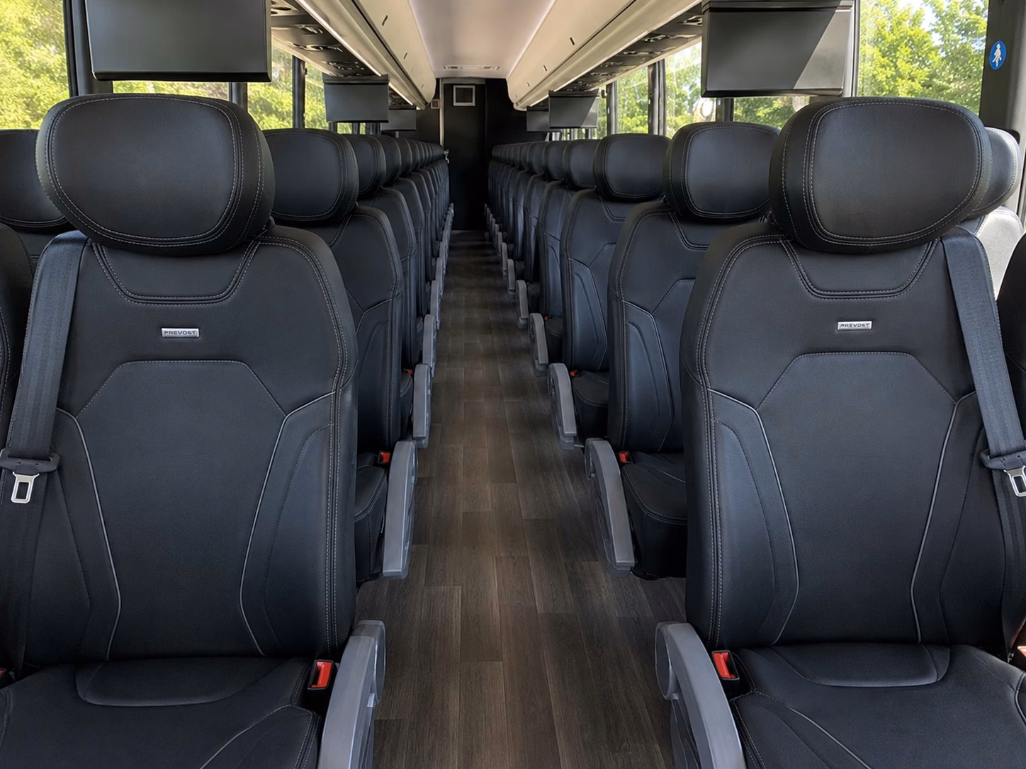 56 passenger charter bus interior
